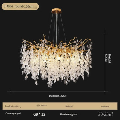 DecorBites™ Crystal LED Chandelier: Luxury Pendant Lamp for Home Decor