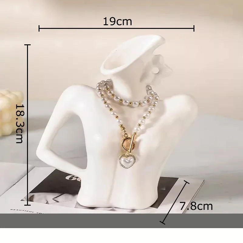 Decorbites™ Elegante Damen-Keramik-Vasenfigur Blumentopf Schreibtischdekoration Raumdekoration