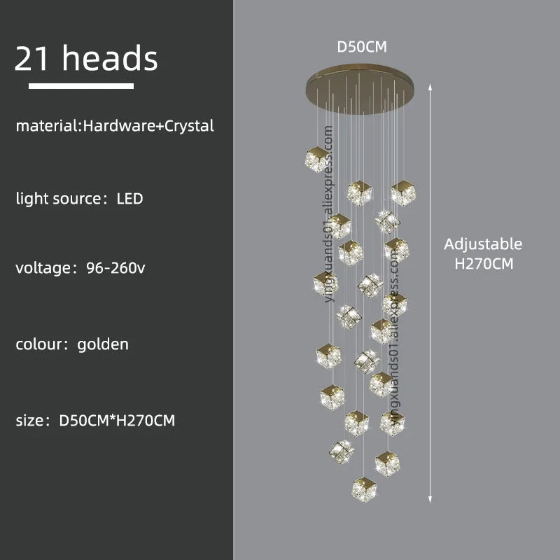 Decorbites™ Kristall Moderne Kronleuchter für Wohnzimmer Luxus-Loft LED-Beleuchtung Treppenhaus-Kronleuchter