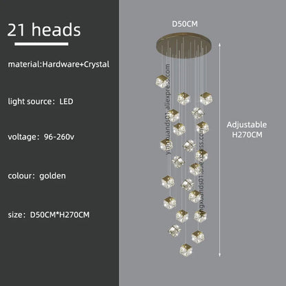 Decorbites™ Kristall Moderne Kronleuchter für Wohnzimmer Luxus-Loft LED-Beleuchtung Treppenhaus-Kronleuchter