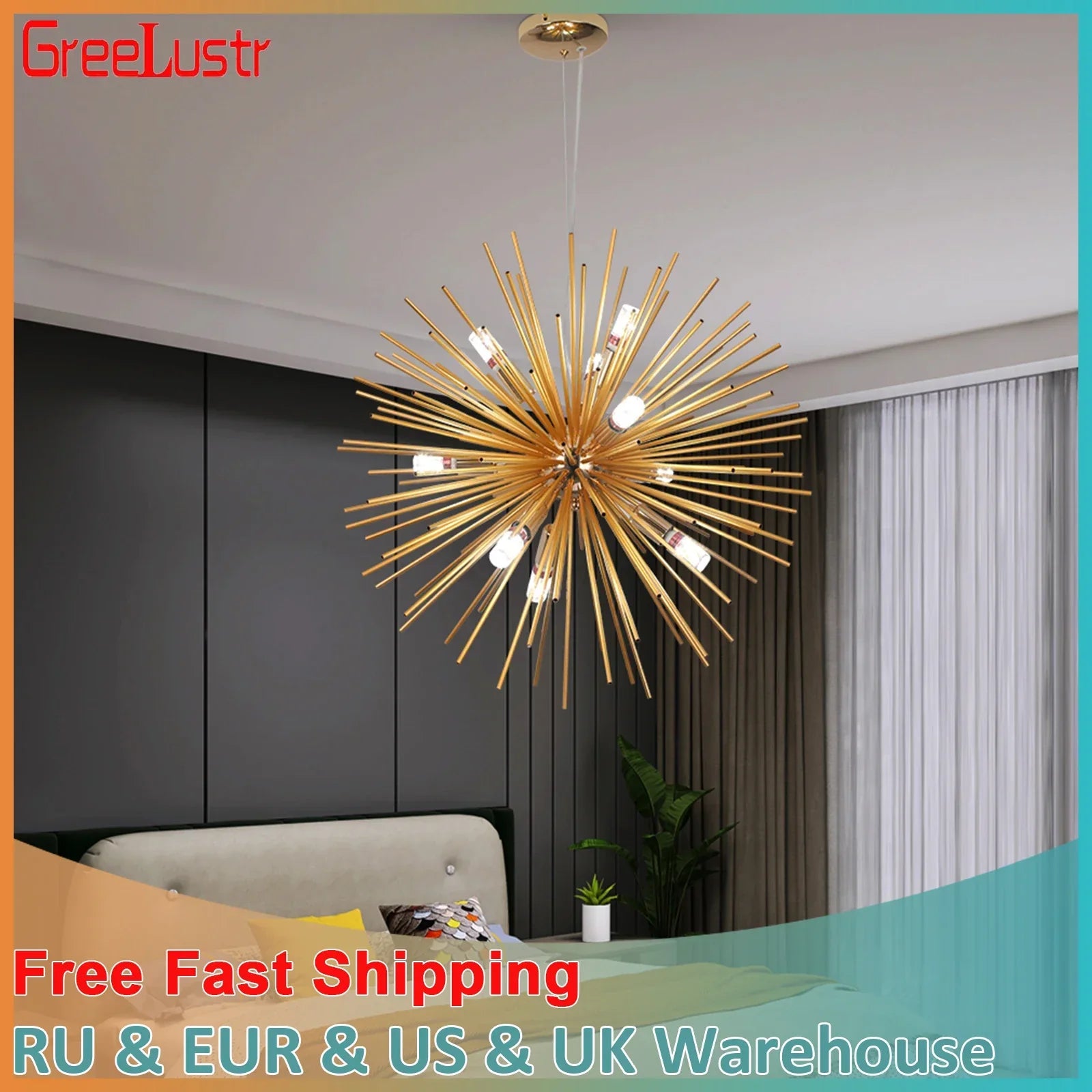 Gold Modern Pendant Chandelier