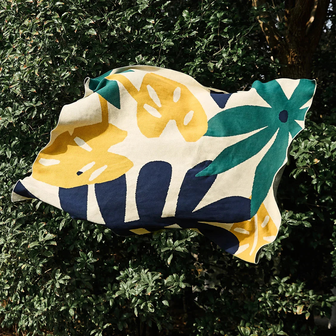 Decorbites™ Blatt-Jacquard-Gestrickte Decke - Weiche, flauschige Baumwolldecke für Wohnzimmer, Sofa, Bett