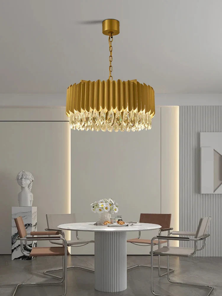 Black Crystal Pendant Light Water Droplet L150cm