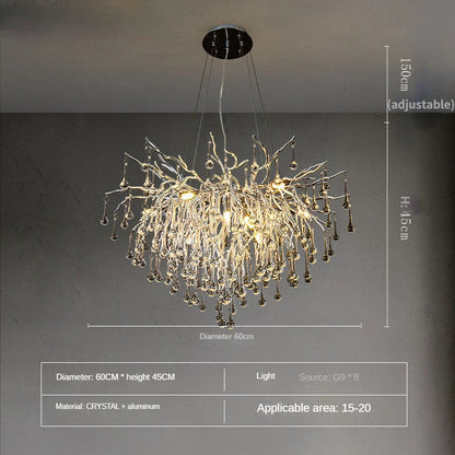 Decorbites™ Kristall-Wassertropfen-Zweige-Kronleuchter LED-Beleuchtungskörper für Halle und Wohnzimmer