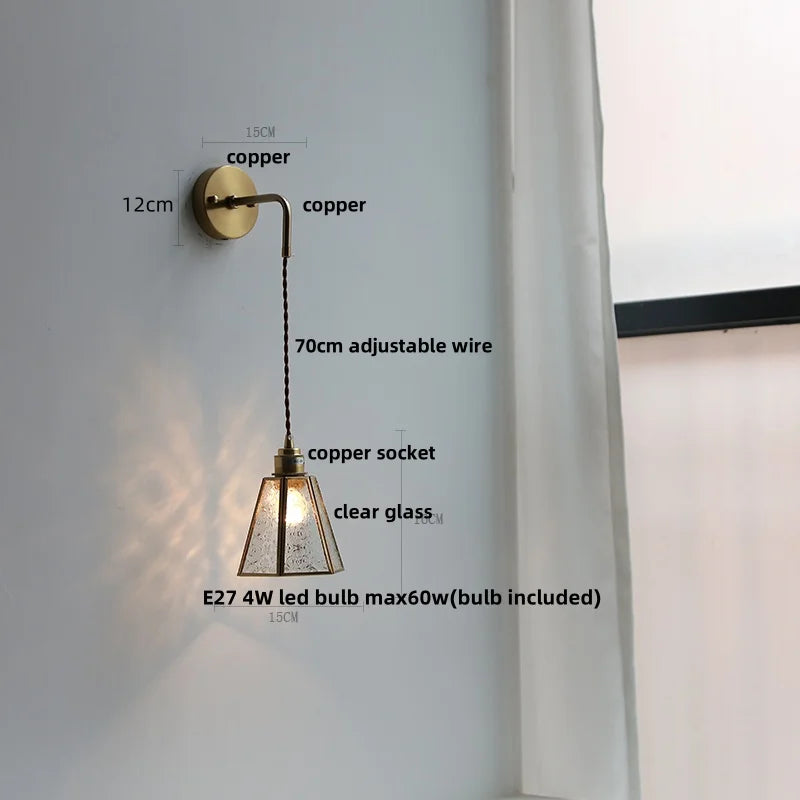 DecorBites™ LED Wall Lights Clear Glass Adjustable Bedside Lamp Nordic Modern Style