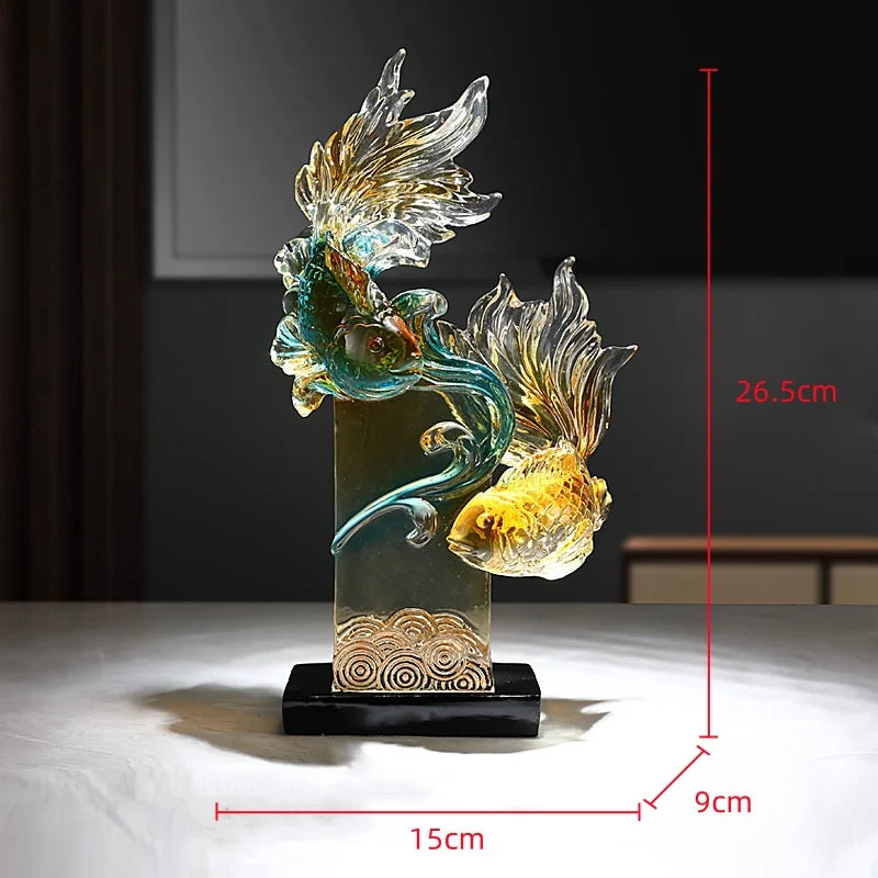 Decorbites™ Gradient Goldfisch-Harzskulptur - Heimdekoration