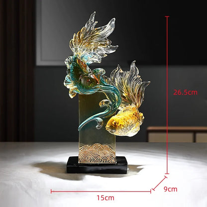Decorbites™ Gradient Goldfisch-Harzskulptur - Heimdekoration