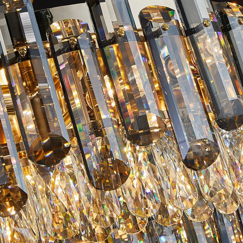 Decorbites™ Gold-Kristall-Kronleuchter für das Wohnzimmer – Luxuriöse Beleuchtungseinrichtung