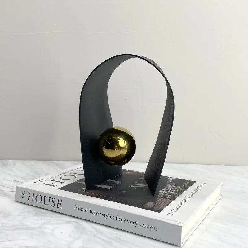 Gold Metal Geometric Sculpture
