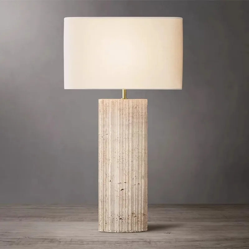 Brown Stone Fabric Lamp
