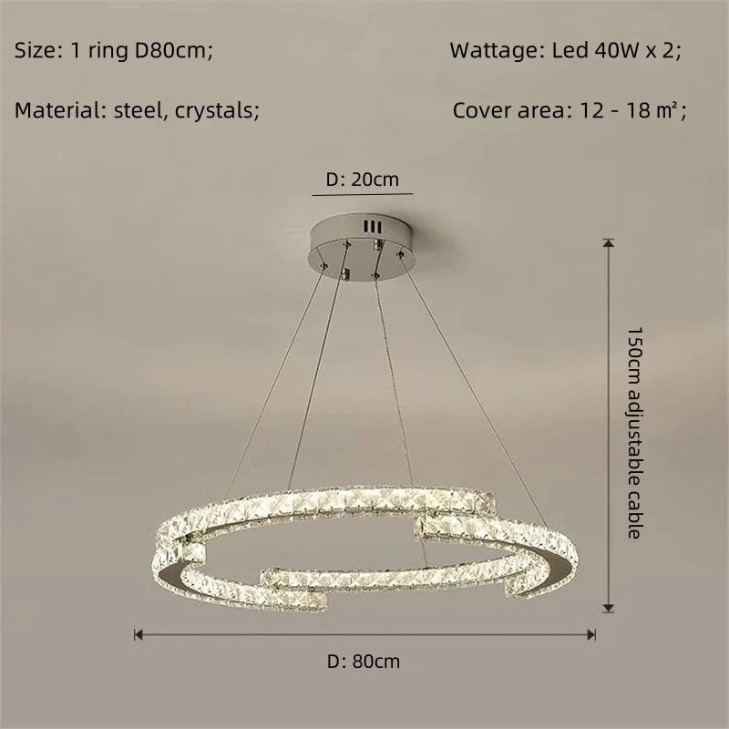 Decorbites™ Kristall-LED-Kronleuchter Anhängerleuchte Moderne Luxus-Eingangshalle Deckenlampe