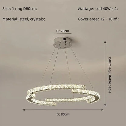 Decorbites™ Kristall-LED-Kronleuchter Anhängerleuchte Moderne Luxus-Eingangshalle Deckenlampe