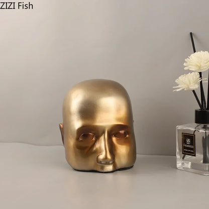 Decorbites™ Abstrakte Harz-Skulptur-Ornament | Moderne Goldene Charakter-Tischdekoration