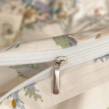 DecorBites™ French Pastoral Princess Lace Bedding Set with Ruffles, 100% Cotton, Queen King