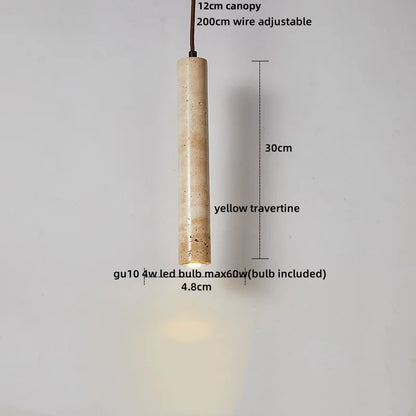 Decorbites™ Globe LED Hängelampe Gelb Travertin Stein Weißes Glas Verstellbare Hänge Lampe