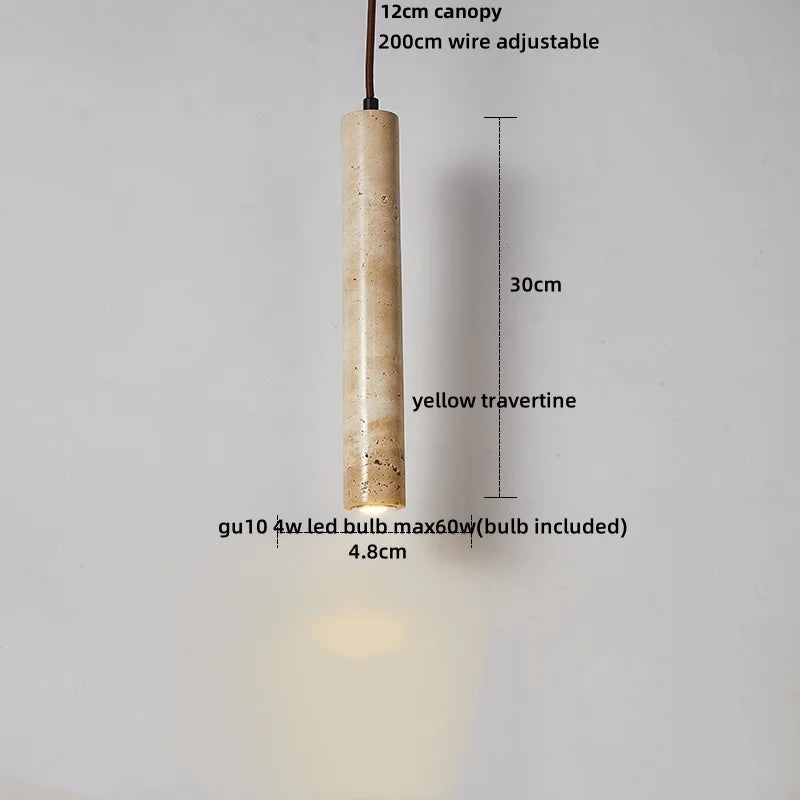 Travertine Globe Pendant Light With White Glass