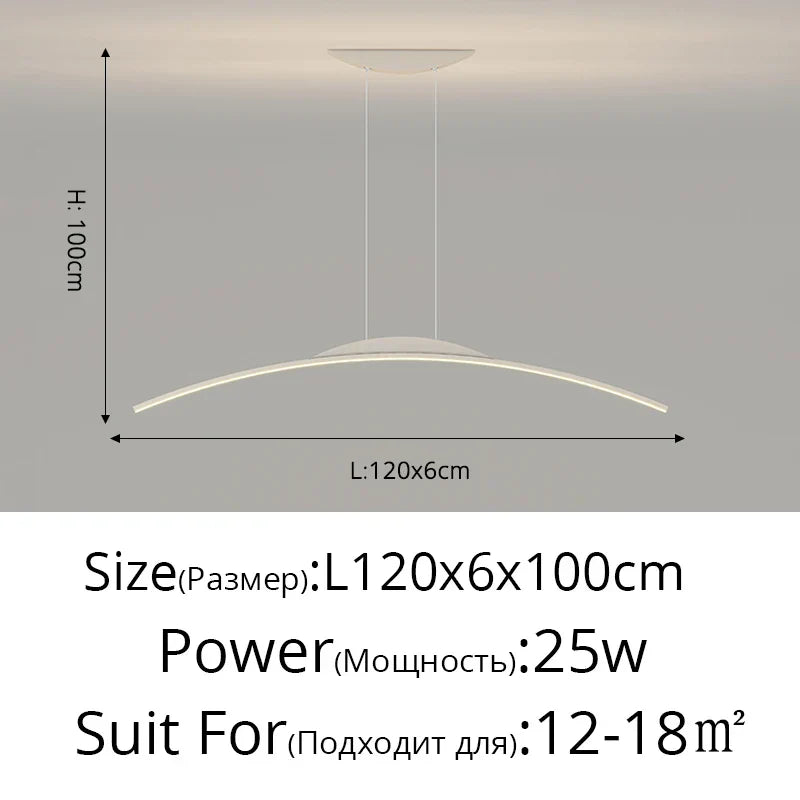 Minimalist LED Pendant Light Gold 150cm Dimmable