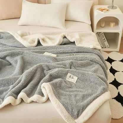 DecorBites™ Coral Fleece Blanket: Super Soft Single Size Sofa Cover for Office, Cozy Nap Blanket