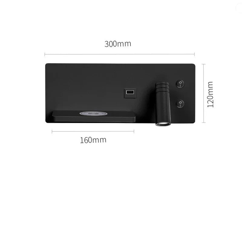 DecorBites™ LED Wall Light with USB Phone Charging - Modern Multipurpose Home Decor