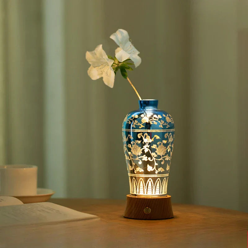 Decorbites™ Liuguang Qingying Vase Nachtleuchte: Elegante dekorative Blumen-Tischlampe