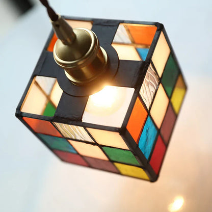 Decorbites™ Bunte LED-Glas-Hängeleuchte, Moderne Nordische Würfel-Hanglampe
