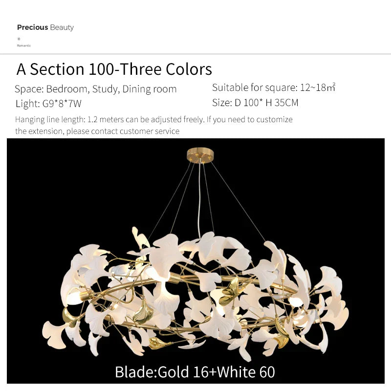 Decorbites™ Ginkgo Biloba Kronleuchter: Elegantes Duplex Wohnzimmer Hotel-Lobby-Pendant-Licht