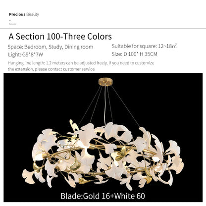 Decorbites™ Ginkgo Biloba Kronleuchter: Elegantes Duplex Wohnzimmer Hotel-Lobby-Pendant-Licht