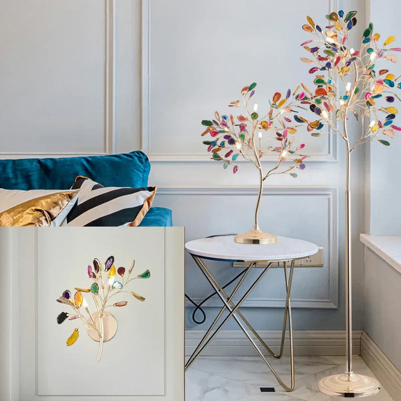Decorbites™ Achats-Lampenboden | Buntes Art-Deco-Design | G4-Birnen | Goldmetall