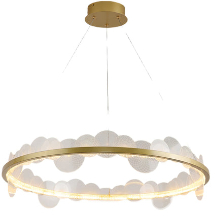 DecorBites™ Frost Texture LED Ring Chandelier for Living Room Office Ceiling