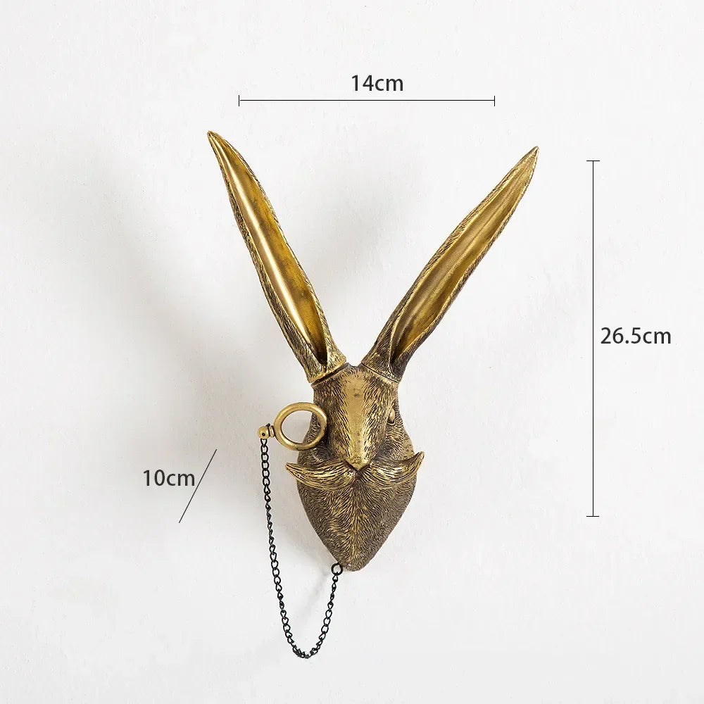 Decorbites™ Golden Deer Head Wall Hook: Antikes Bronzefarbenes Harz-Tieranhänger für Stilvolle Wanddekoration