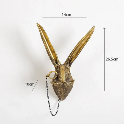 Decorbites™ Golden Deer Head Wall Hook: Antikes Bronzefarbenes Harz-Tieranhänger für Stilvolle Wanddekoration