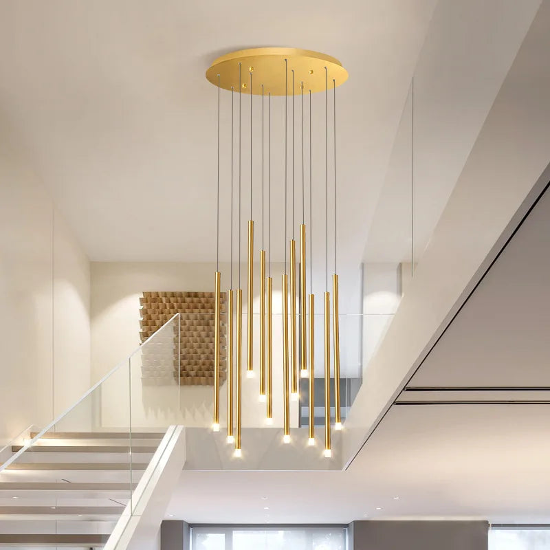 Gold Black Wire Chandelier