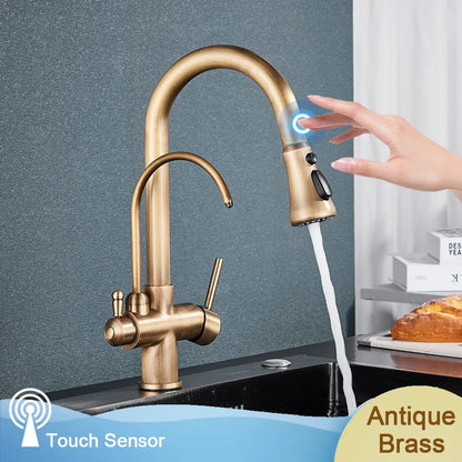 Decorbites™ Schwarzer Küchenarmatur mit Dual-Modus 2 in 1 Reiner-Wasser-Mischbatterie