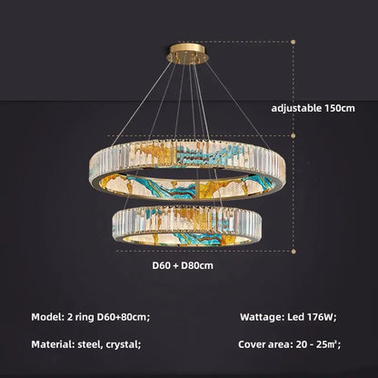 Decorbites™ Circle Stahl LED Pendelleuchter, Moderne dimmbare Beleuchtung für Wohnzimmer und Heimdekoration