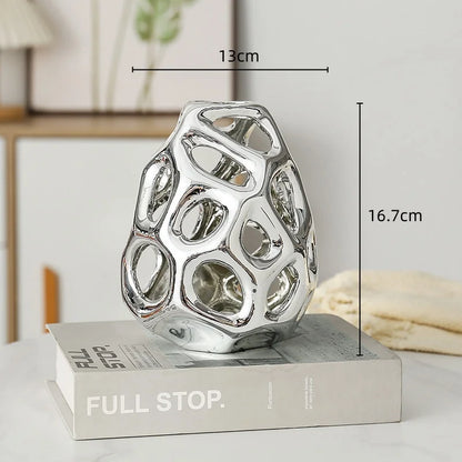 DecorBites™ Geometric Golden Hollow Abstract Sphere Sculpture Decor for Home