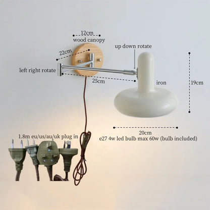 DecorBites™ Cream Iron Art LED Wall Lamp for Bedroom Living Room Decor