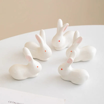 Decorbites™ Entenhaltes-Stäbchenhalter-Tablett Weißer-Hase-Porzellan-Teller Heimdekoration