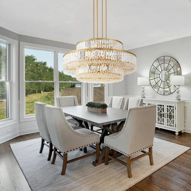Decorbites™ Goldene Kristall-LED-Mehrschicht-Hängeleuchten für die Dekoration von Wohnzimmer und Schlafzimmer