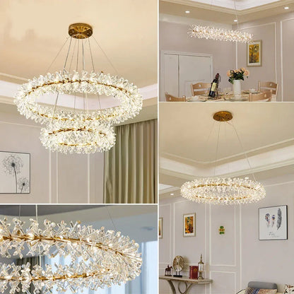 Decorbites™ Kristallblumen-Kronleuchter: Moderne nordische Luxus-LED-Deckenleuchte für das Wohnzimmer