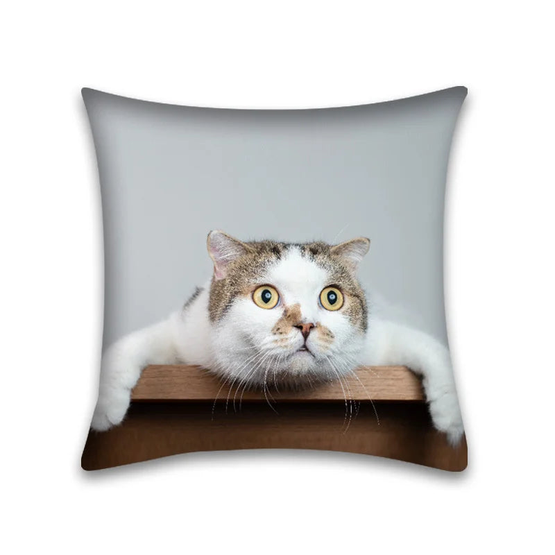 Decorbites™ Niedliches Katzen-Anime-Kissenbezug – 45x45 cm Cartoon-Hussenbezug für Zuhause und Büro