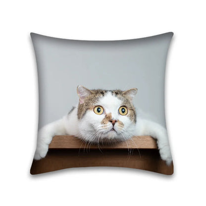 Decorbites™ Niedliches Katzen-Anime-Kissenbezug – 45x45 cm Cartoon-Hussenbezug für Zuhause und Büro