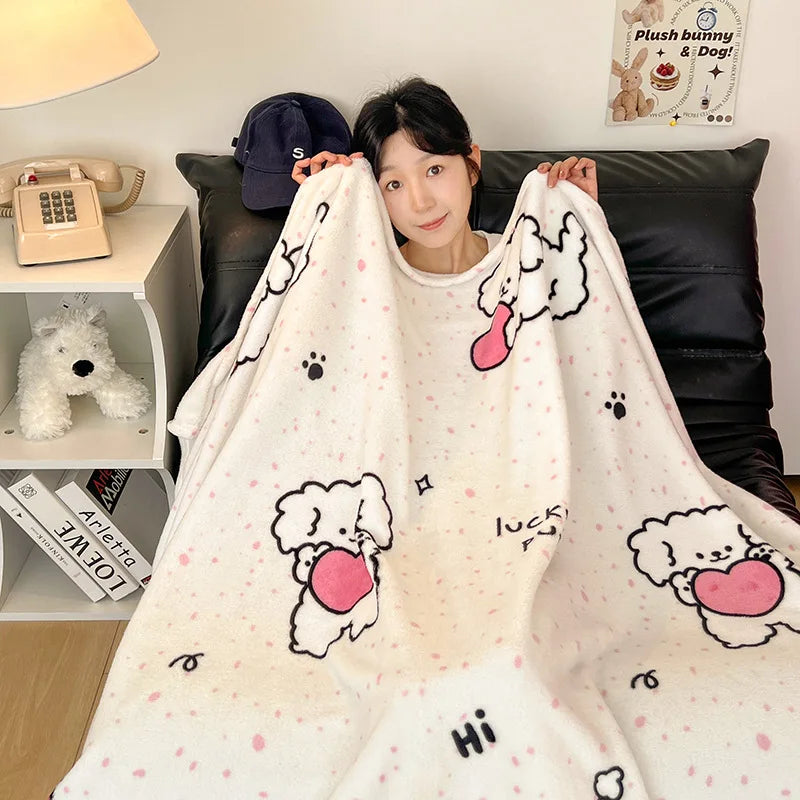 DecorBites™ Double-Sided Thin Velvet Printed Blanket for Adults - Spring Autumn Bedding & Sofa Decor