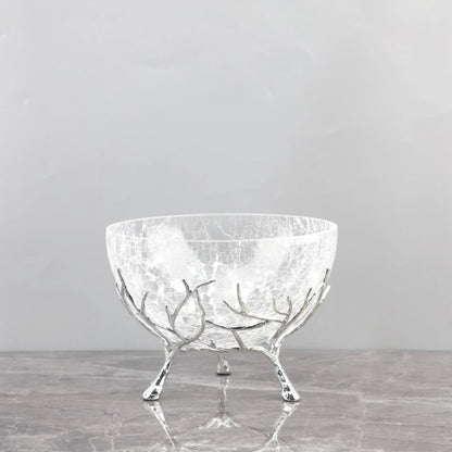 Decorbites™ Goldener Ast Glas Obstteller: Stilvolles Aufbewahrungsgefäß für Zuhause & Dekorationsaccessoire