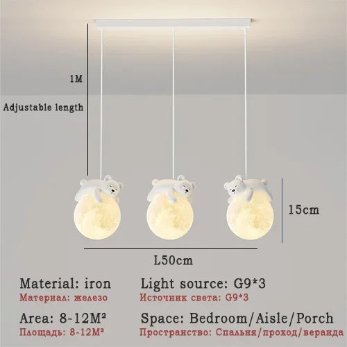 White Bear Bunny Pendant Light