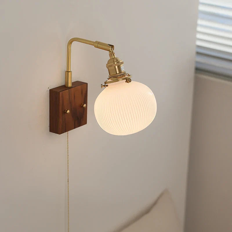 Ceramic Walnut Wall Sconce