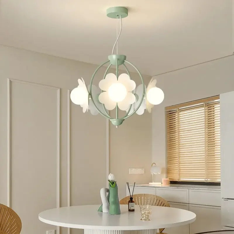 DecorBites™ LED Flower Chandelier: French Retro Style for Bedroom, Living Room, Restaurant