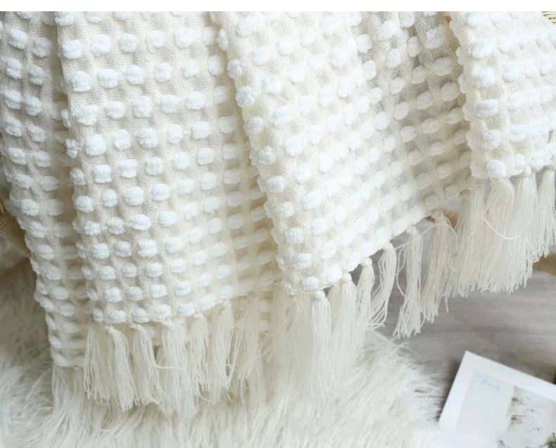 White Nordic Travel Blanket