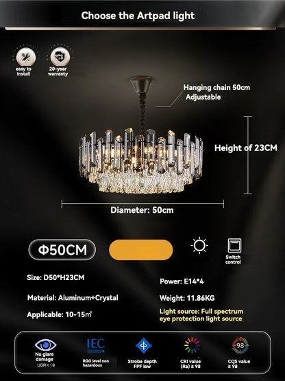 Decorbites™ Gold-Kristall-Deckenleuchter: Luxuriöser moderner LED-Hängeleuchter für die Einrichtung des Zuhauses
