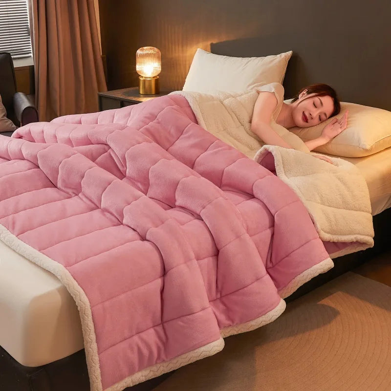 Decorbites™ Gemütliche 3-Lagige Korallenfleece-Winterdecke - Weiche & Warme Bettdecke