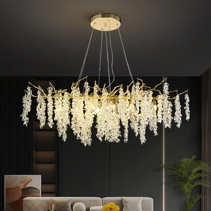 Decorbites™ Goldener Ast-Kristall-Leuchter für luxuriöses europäisches Wohnzimmer
